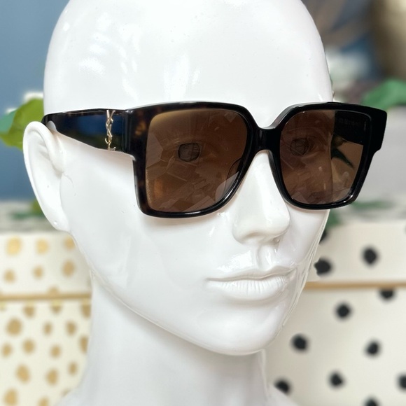 4. NEW Saint Laurent Women's SLM9 Havana Brown 55mm Sunglasses w/ case only. - Picture 5 of 8